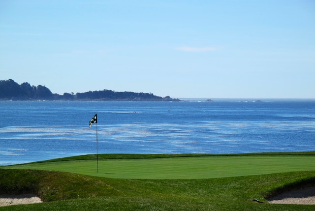 Golf course with a view of the ocean